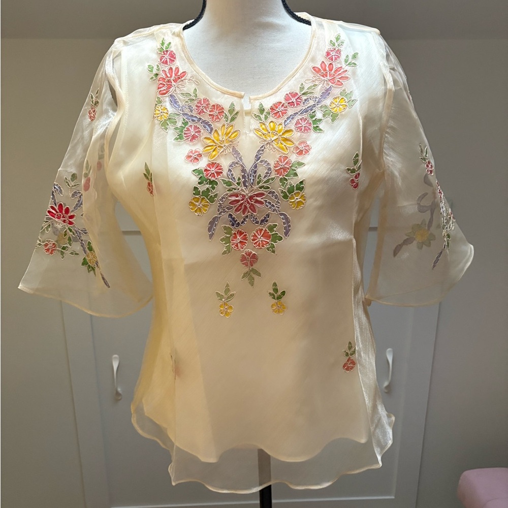 NWOT Lady Barong Filipiniana Maria Clara Mestiza Filipina Embroidered